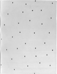 Noël Dolla, <em>Toile blanche - Rectangles 3,5 x 2,5 cm - Points 3 cm de diamètre - Couleur grise</em>, mars 1971