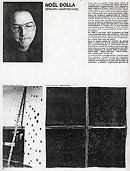 Bernard Lamarche-Vadel, <em>Noël Dolla par Bernard Lamarche-Vadel</em>, février 1975<br />Texte critique de Bernard Lamarche-Vadel publié en février 1975 dans Art Press, version anglaise