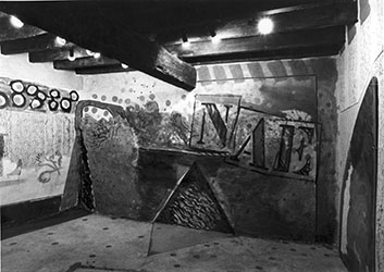 Noël Dolla, <em>NAEL</em>, 1981<br />Travail sur les murs à la galerie Errata à Montpellier en 1981